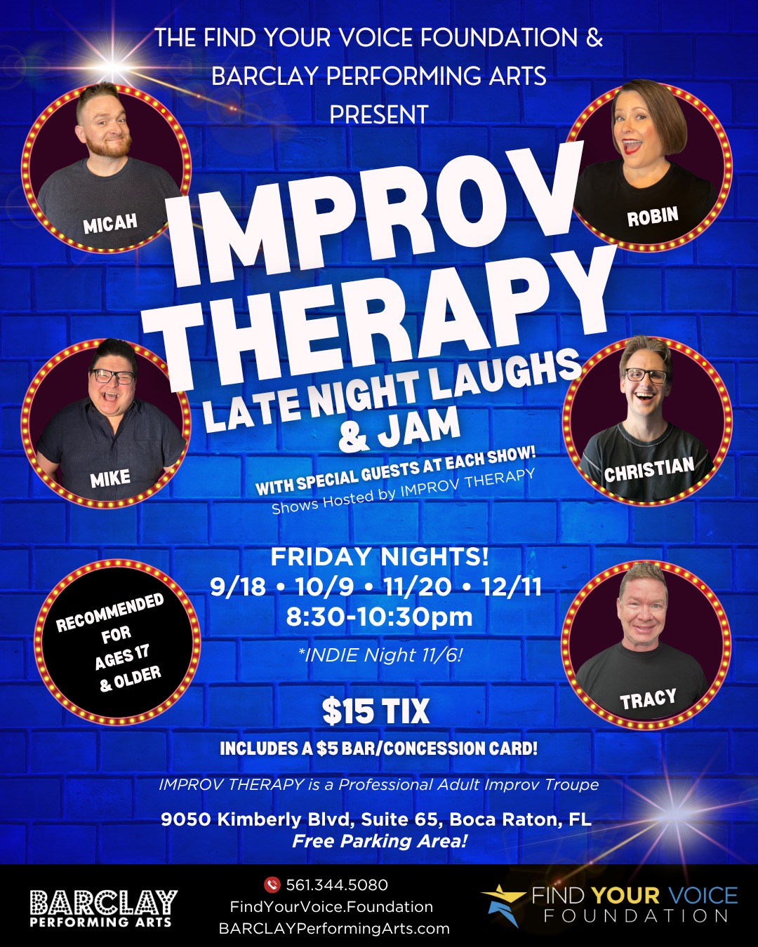 Improv Therapy: Late Night Laughs and Jam, Fall 2026